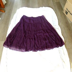 Kate Hill Purple Tiered Skirt Silk/Polyester Size 20 W